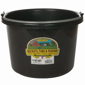 Plastic Pail 8 qt. Black made in usa dog toy,usa dog food,american dog products