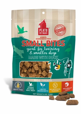 Plato Small Bites Slow Roasted Duck Dog Treats 6oz Bag barn supply,horse stable organizer,poultry waterer