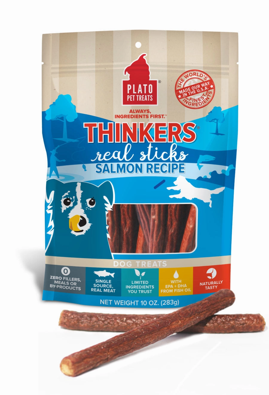 Plato Thinkers Sticks Salmon 10oz Bag barn supply,horse stable organizer,poultry waterer