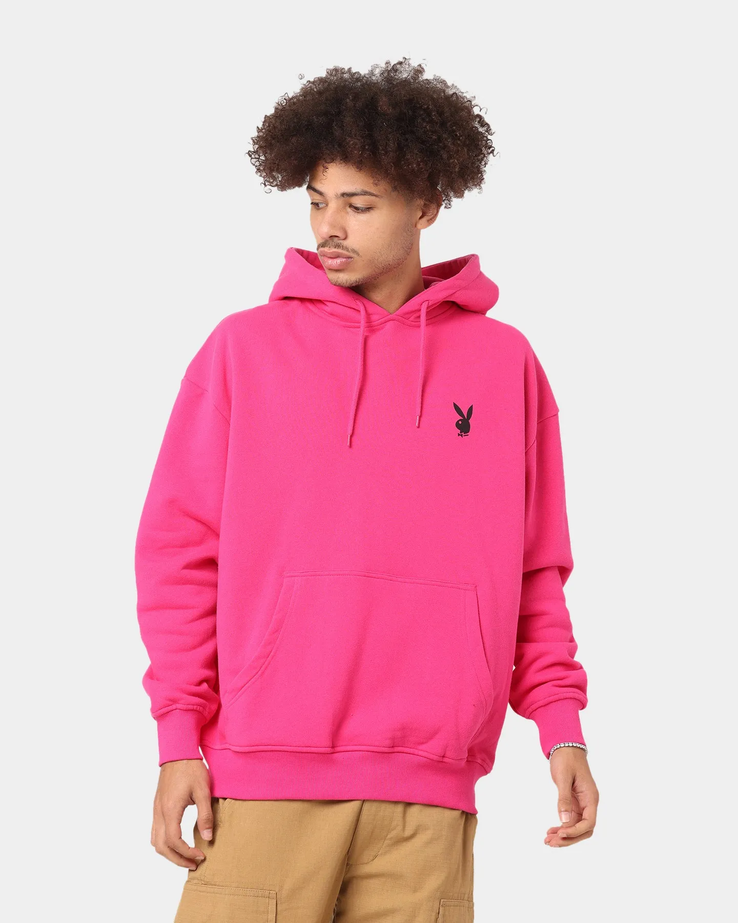 Playboy Stacked Hoodie Hot Pink