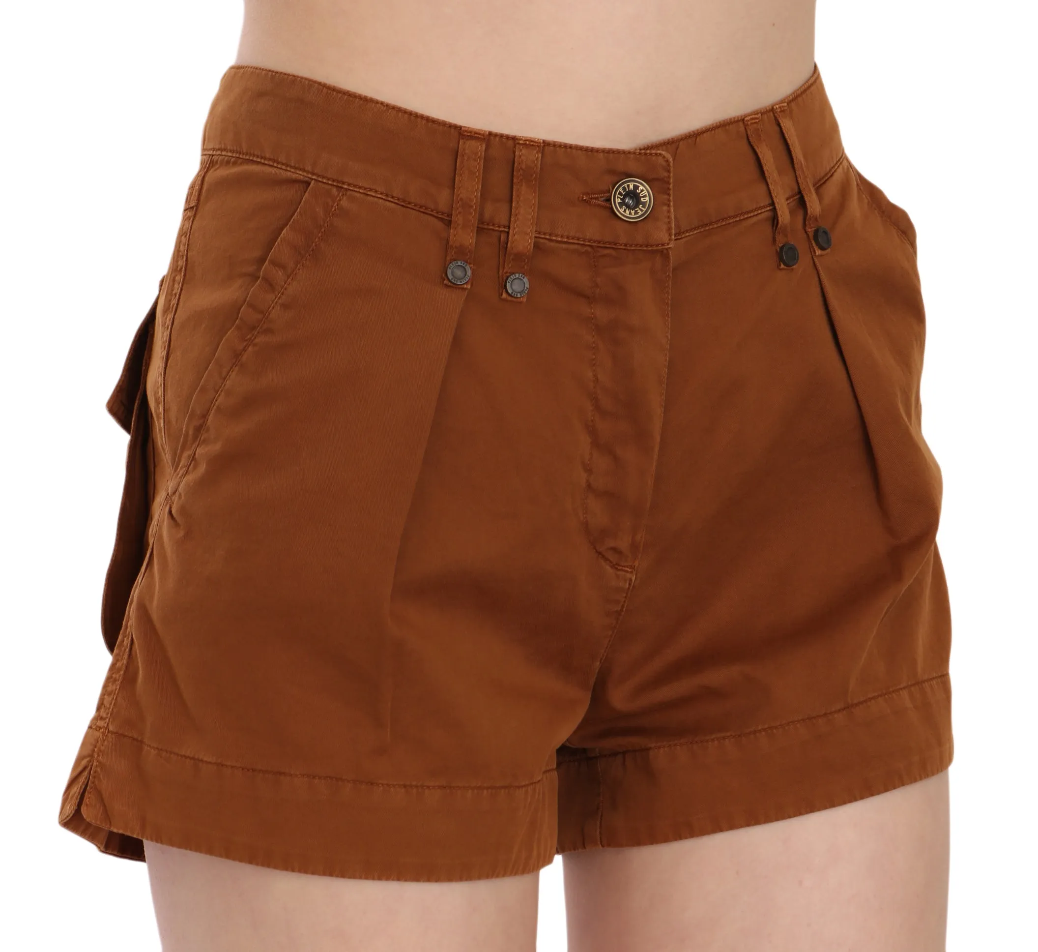 PLEIN SUD  Mid Waist Cotton blue Mini Women's Shorts
