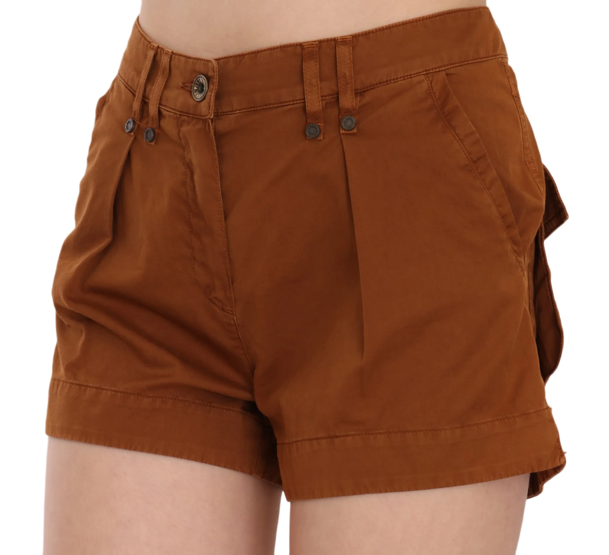 PLEIN SUD  Mid Waist Cotton blue Mini Women's Shorts