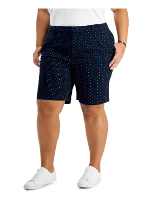 Plus Hollywood Womens Polka Dot Midi Flat Front
