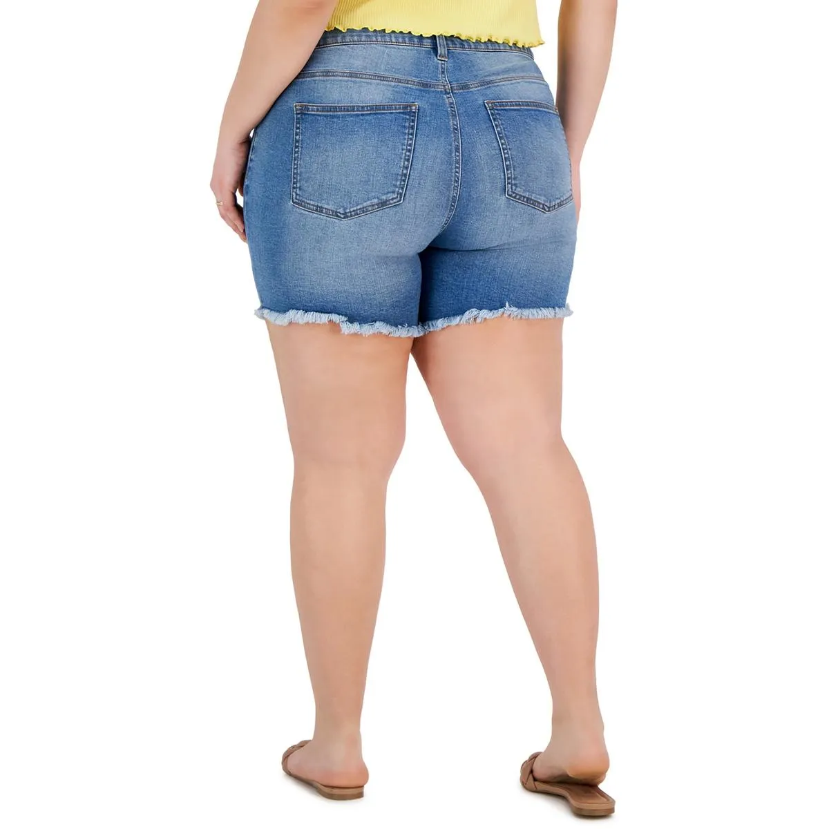 Plus The Sugar Womens High Rise Mini Denim Shorts