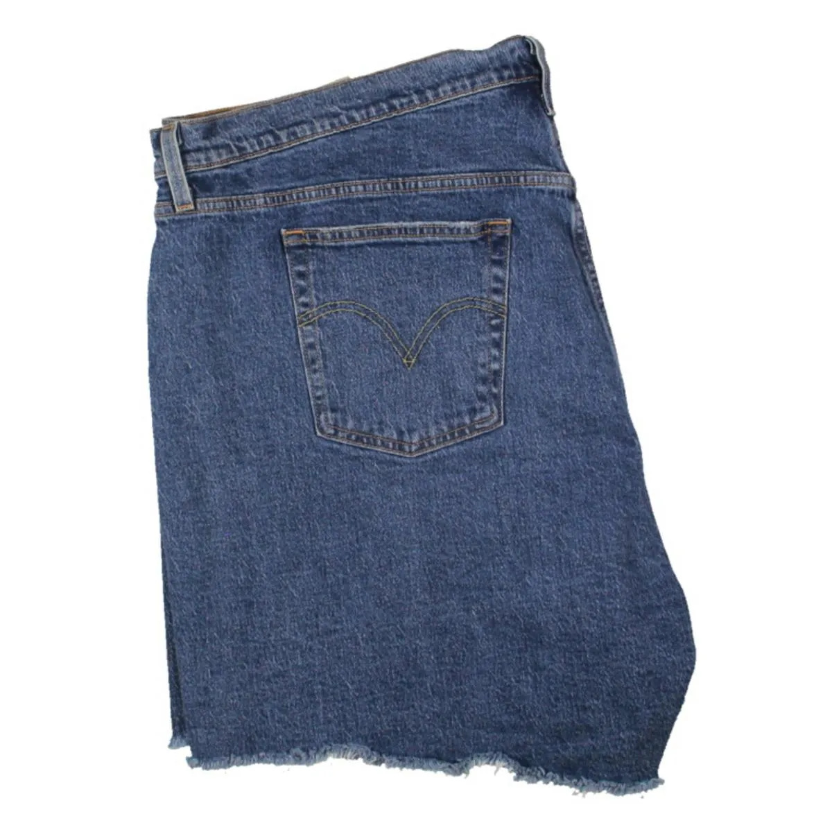 Plus Womens High Rise Frayed Hem Denim Shorts