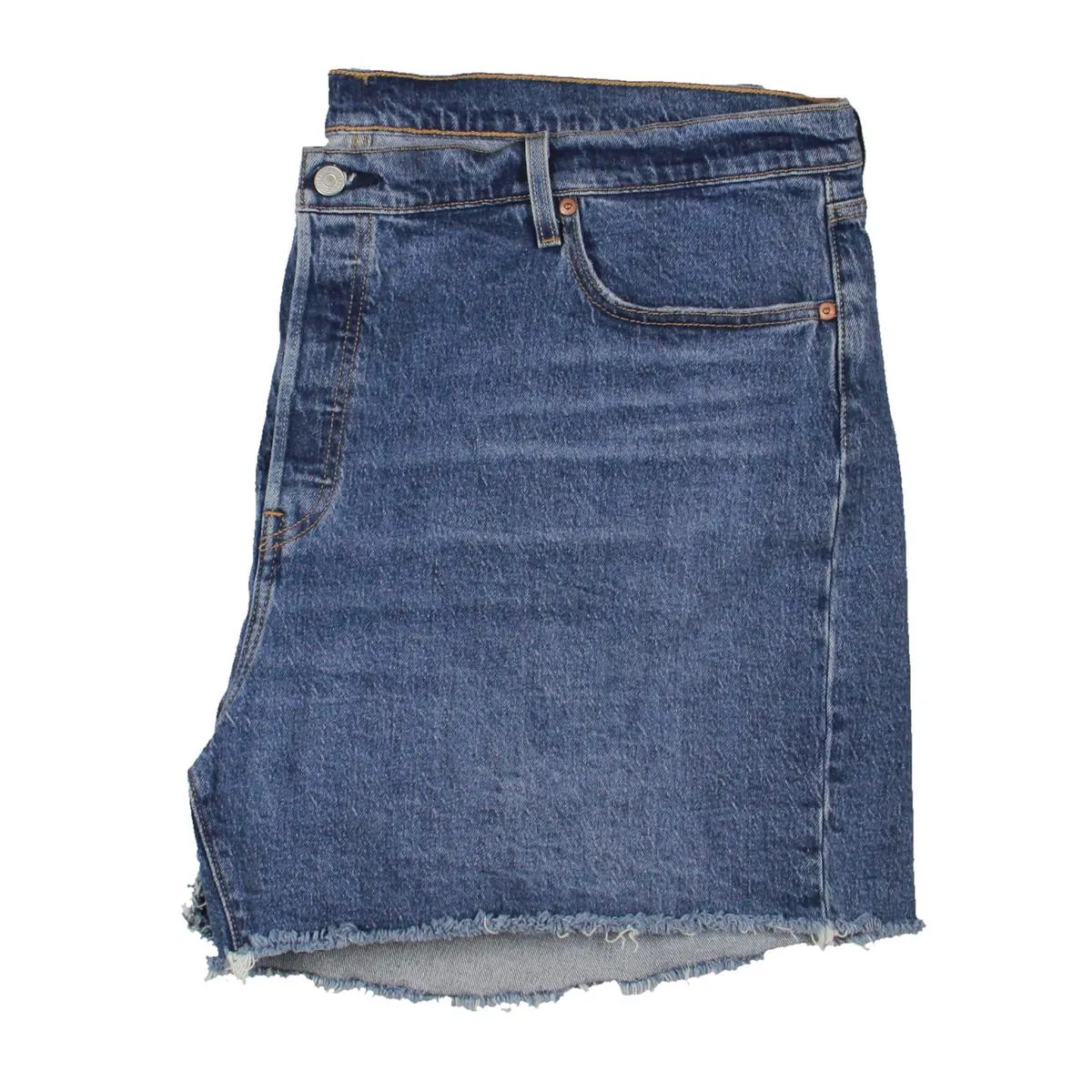 Plus Womens High Rise Frayed Hem Denim Shorts