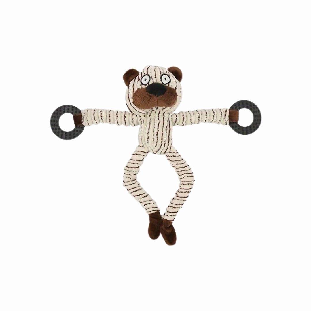 Plush Dog Toy for Aggressive Chewers (25cm) - Bear durable dog toy,rope chew toy,interactive dog toy
