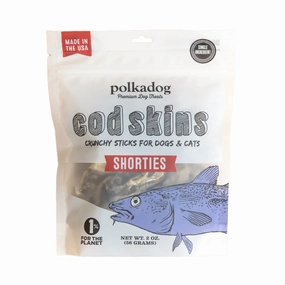 Polkadog Shorties Cod Skins poultry chews,horse chew toys,bird packaged treats