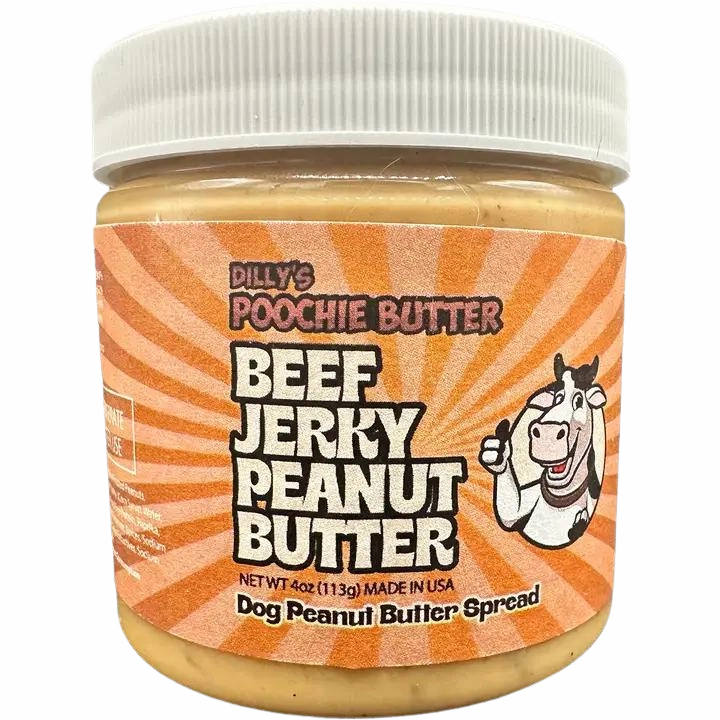 Poochie Butter Dog Beef Jerky Flavored Peanut Butter 4oz Jar stainless steel bowl,metal pet feeder,steel water dish