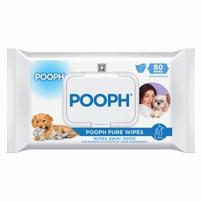 Pooph Pet Wipes Pack, 50 ct cat odor control,cat litter deodorizer,cat cleaning wipes