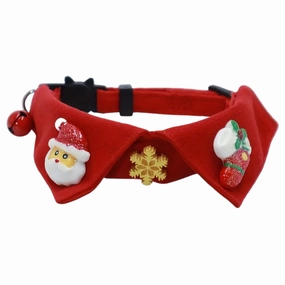 Premium Christmas Collar With Santa - Cats & Small Dogs dog harness and leash,reflective dog collar,pet walking gear