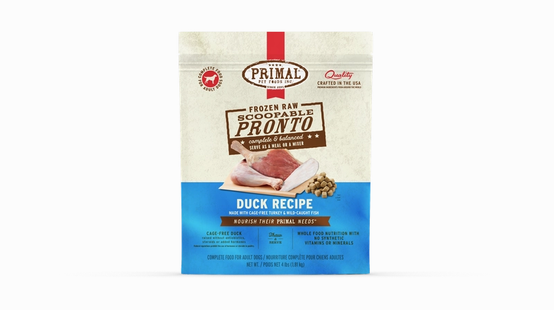 Primal Pronto Dog Raw Duck 4lbs.
