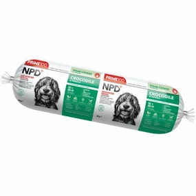 Prime100 NPD  Crocodile & Tapioca Grain Free Cooked Chilled Roll Dog Food 2kg (Exp 16Jul25) raw pet food,frozen meat dog,raw feeding dog