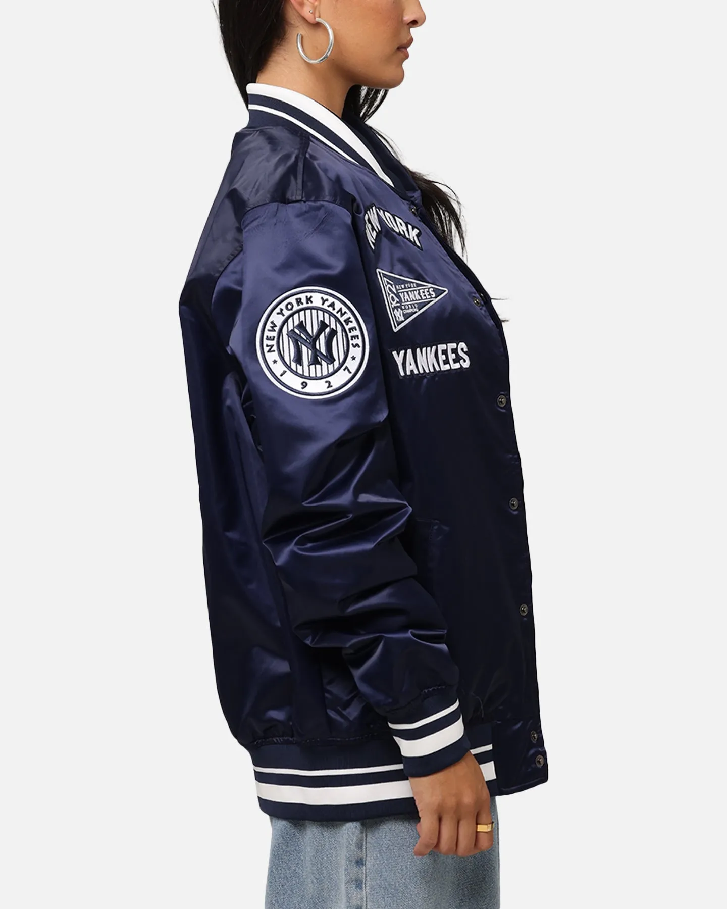 Pro Standard New York Yankees Classic Satin Jacket Midnight Navy