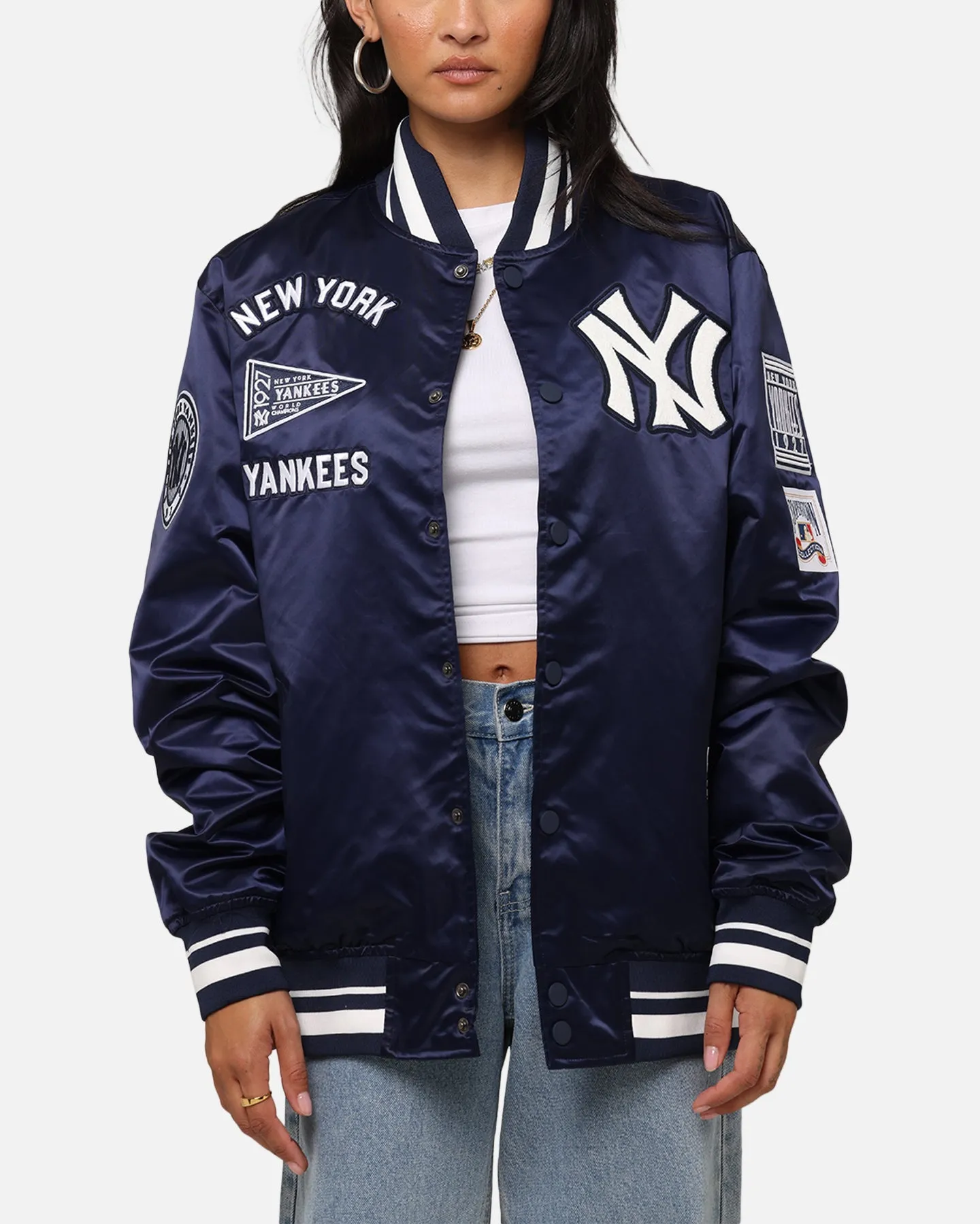 Pro Standard New York Yankees Classic Satin Jacket Midnight Navy