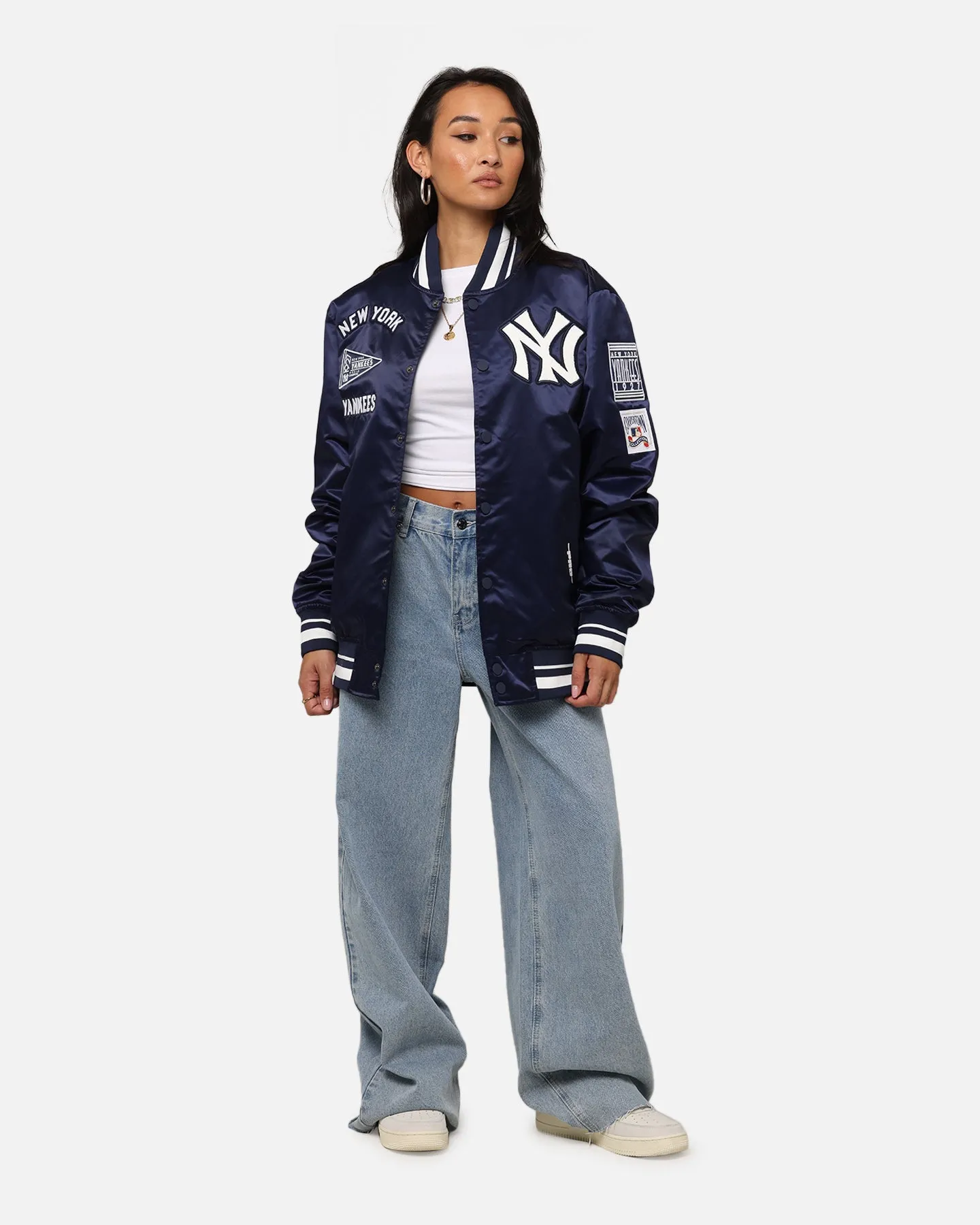 Pro Standard New York Yankees Classic Satin Jacket Midnight Navy