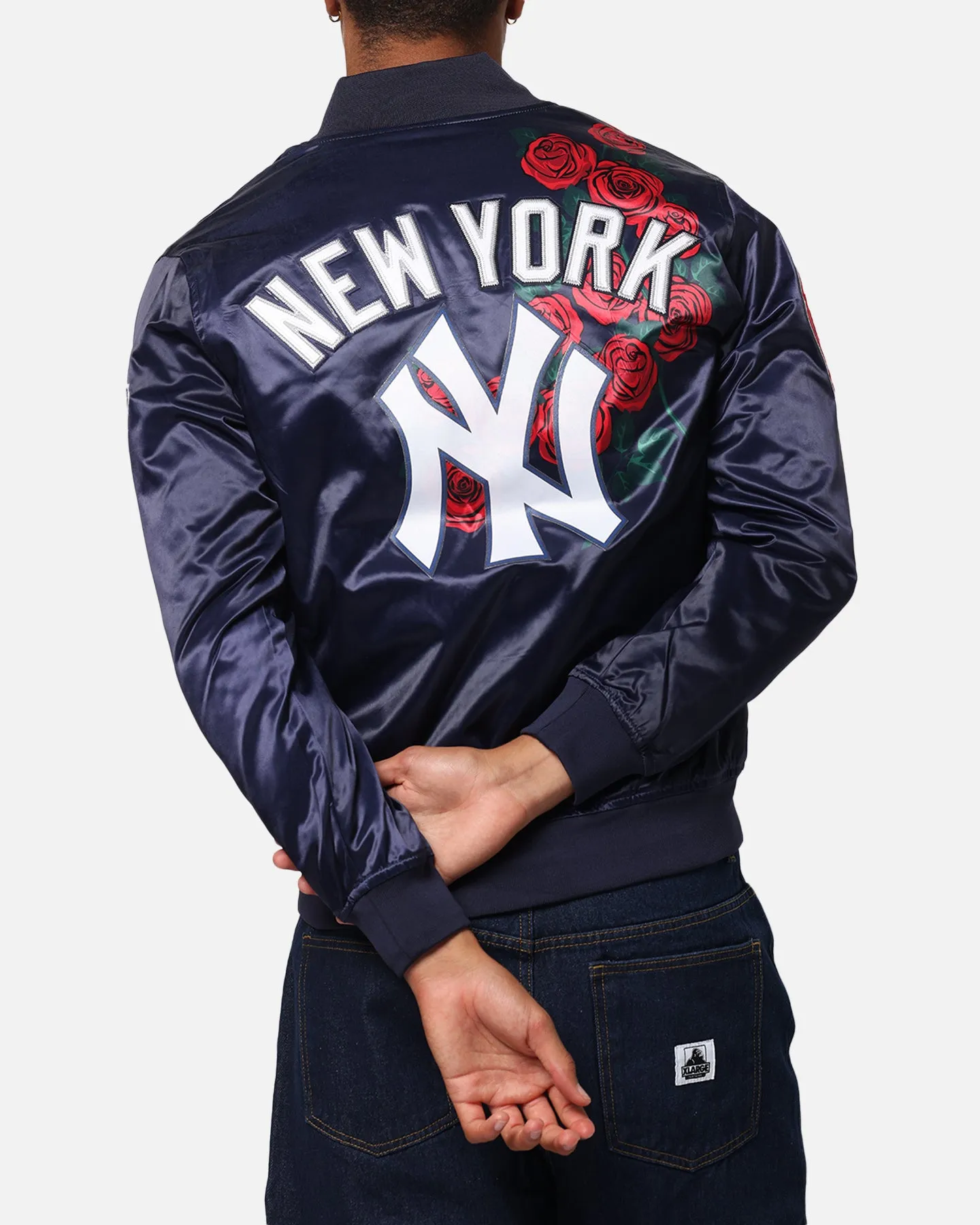 Pro Standard New York Yankees Roses Satin Jacket Navy