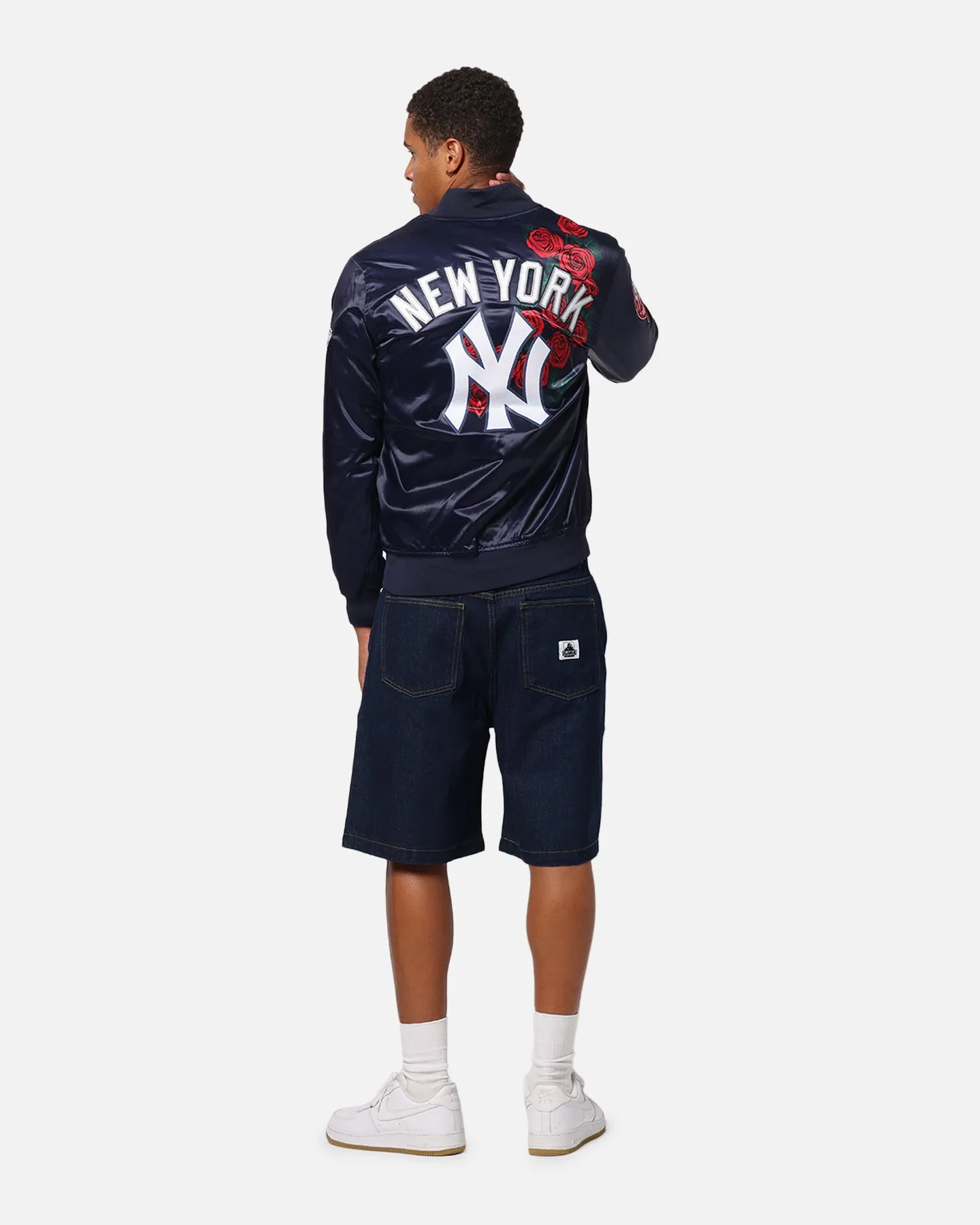 Pro Standard New York Yankees Roses Satin Jacket Navy