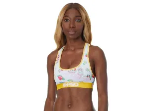 PSD Cutie Sports Bra Women's Small White Printed Performance Racerback ERK51
