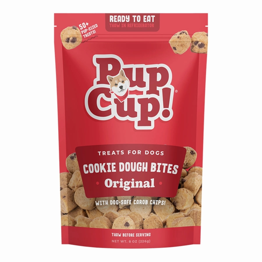 PupCup Frozen Cookie Dough Bites for Dogs - Original Flavor 8oz bag stainless steel bowl,metal pet feeder,steel water dish