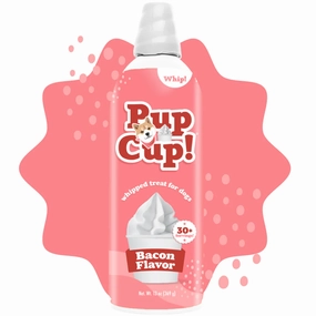PupCup Frozen Whipped Treat for Dogs - Bacon Flavor 13oz stainless steel bowl,metal pet feeder,steel water dish