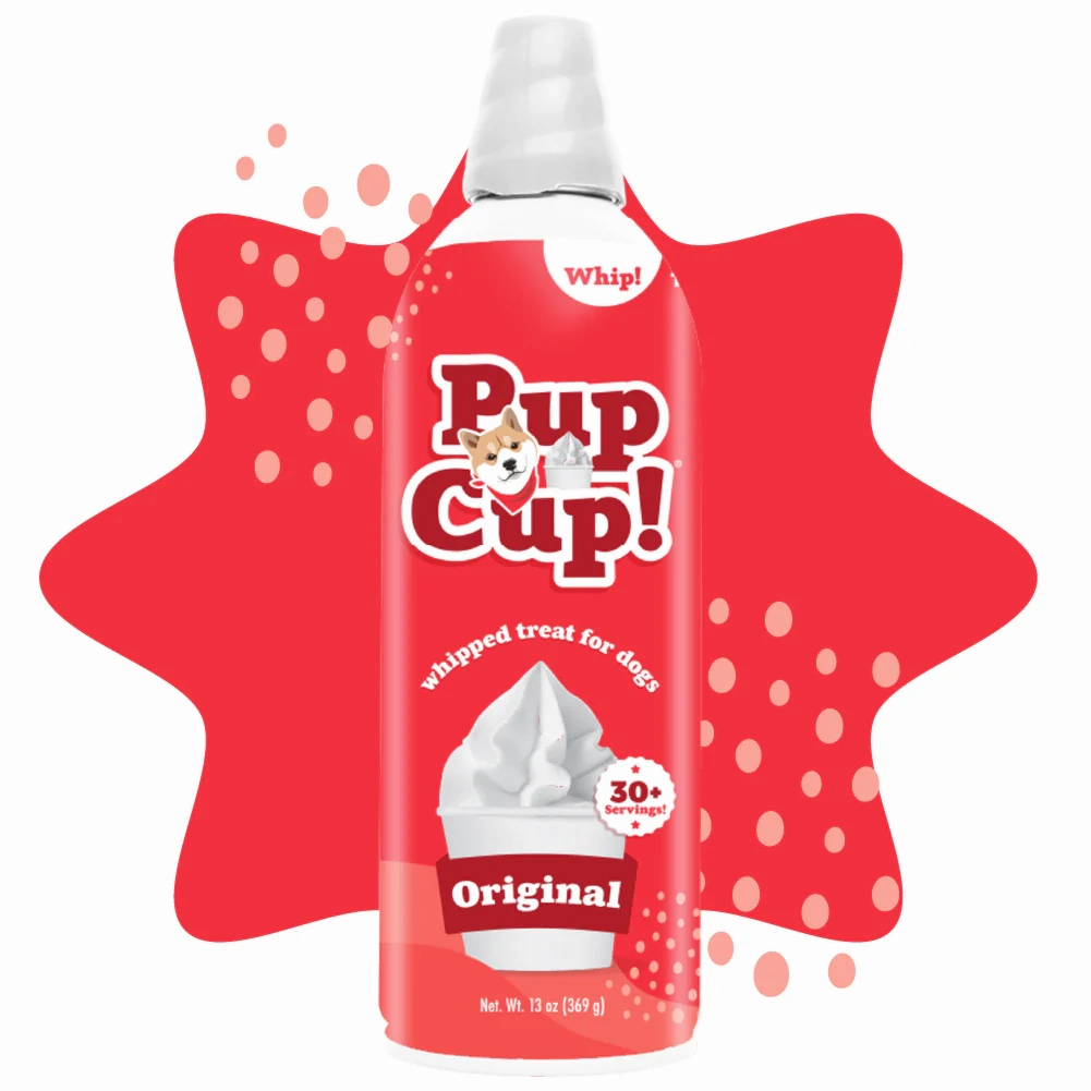 PupCup Frozen Whipped Treat for Dogs - Original Flavor 13oz stainless steel bowl,metal pet feeder,steel water dish