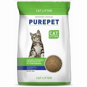 Purepet Lavender Scented Clumping Cat Litter cat waste,cat garbage bin,cat waste disposal