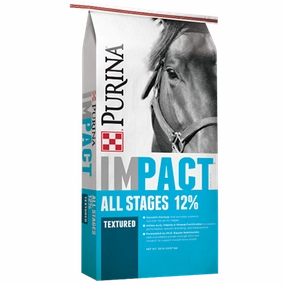 Purina Impact All Life Stages 12% Textured Horse Feed made in usa dog toy,usa dog food,american dog products
