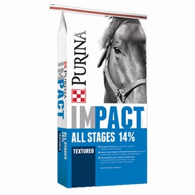 Purina Impact All Life Stages 14% Textured Horse Feed made in usa dog toy,usa dog food,american dog products