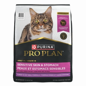 Purina Pro Plan Focus Probiotics Sensitive Skin & Stomach Turkey & Oat Meal Natural Dry Cat Food cat supplies,cat essentials,cat accessories