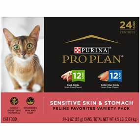 Purina Pro Plan Focus Sensitive Skin & Stomach Poultry & Seafood Favorites Variety Pack Wet Cat Food cat supplies,cat essentials,cat accessories