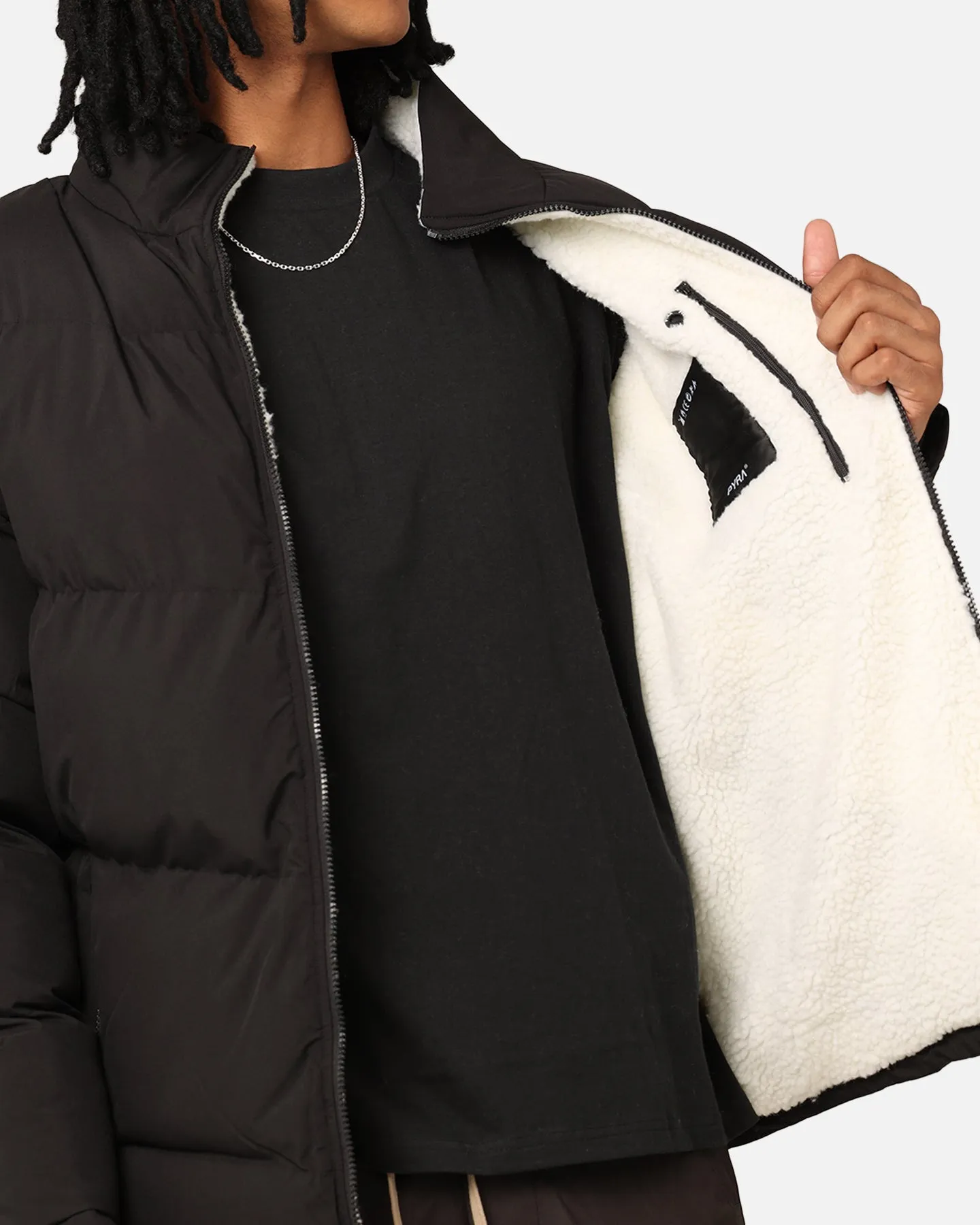 Pyra Sherpa Puffa Jacket Black