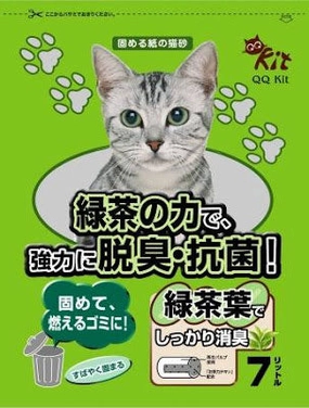 QQKIT Recyclable Paper Cat Litter Green Tea 7L clumping cat litter,natural cat litter,dust free cat litter