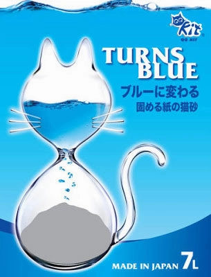 QQKIT Recyclable Paper Cat Litter Turn Blue 7L clumping cat litter,natural cat litter,dust free cat litter