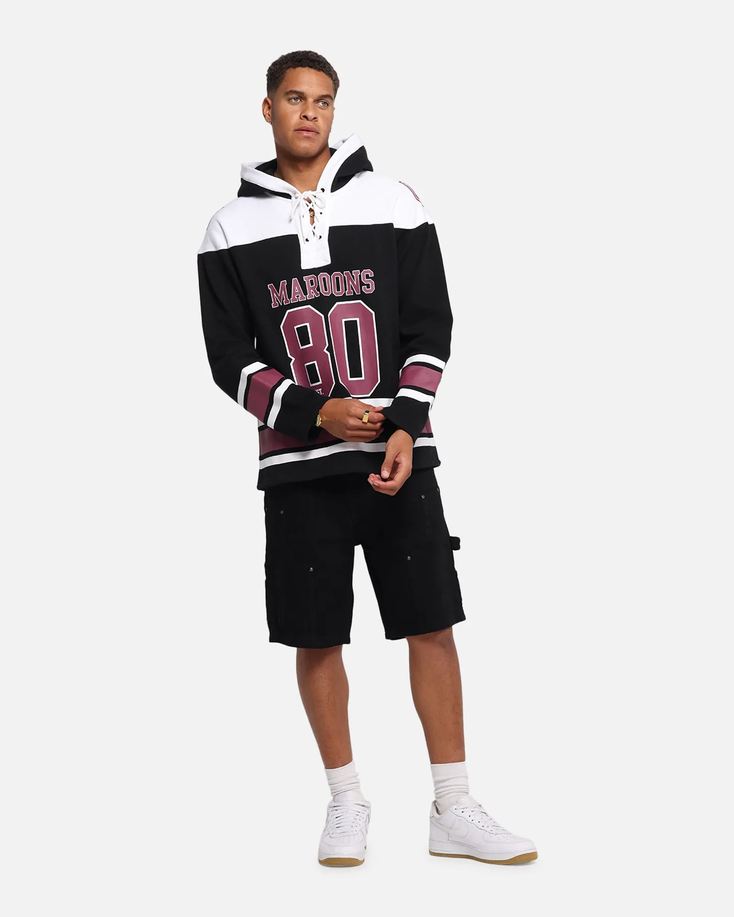 Queensland Rugby League Queensland Maroons Panel Hoodie Black