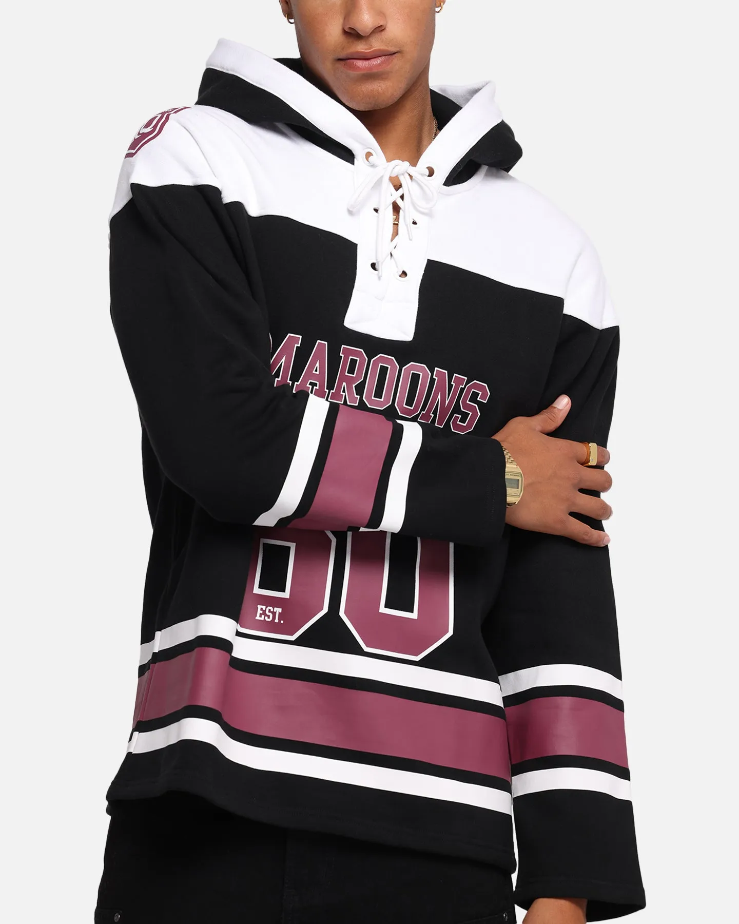Queensland Rugby League Queensland Maroons Panel Hoodie Black