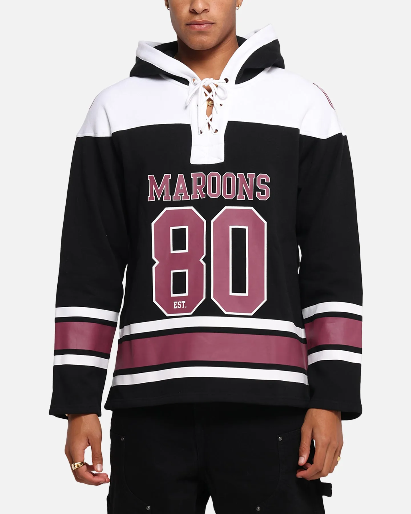 Queensland Rugby League Queensland Maroons Panel Hoodie Black