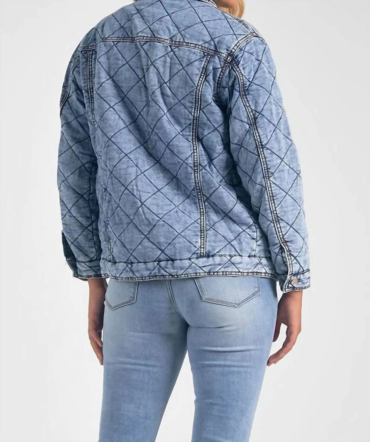 Quilted Jean Jacket In Blue
