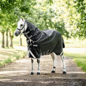 Rambo Supreme Vari-layer Turnout, 450 Gram, Black/Thunderstorm Grey horse blanket,poultry bed sheet,equine sheets