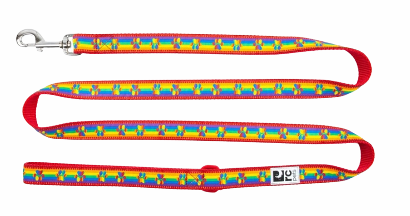 RC Pets Patterned Dog Leash 3/4"x6' - Rainbow Paws
