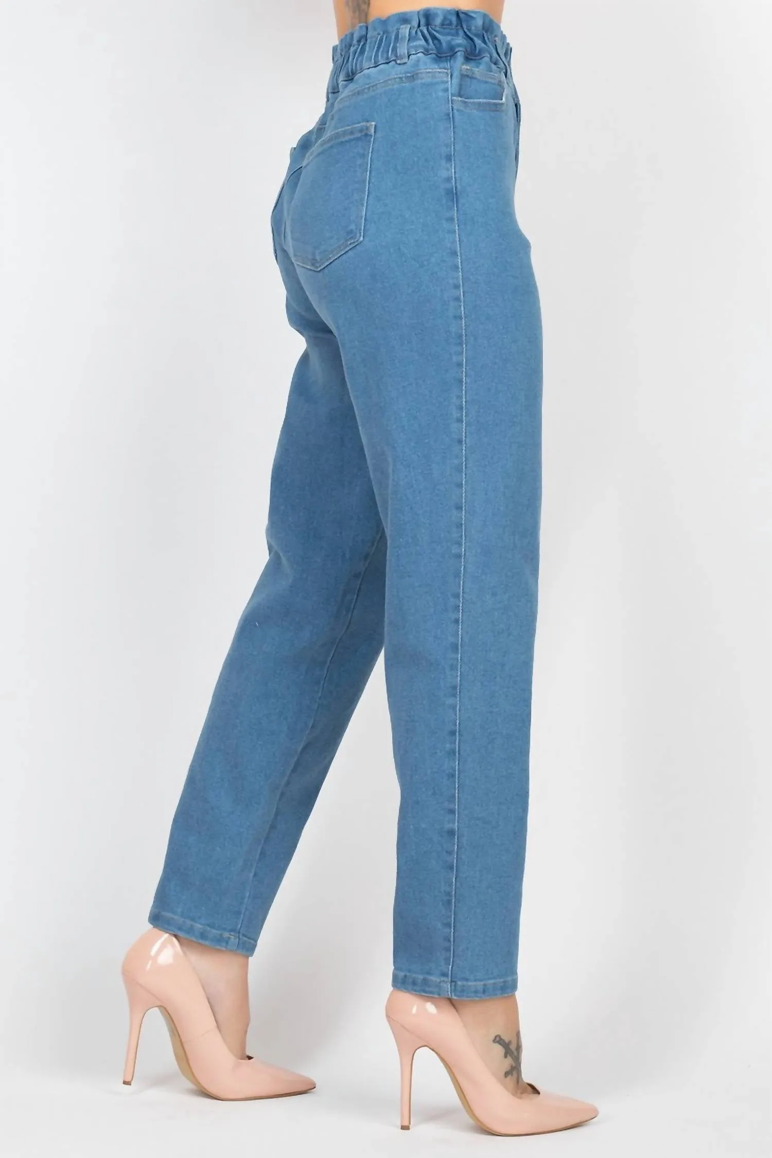 Ready And Willin Baggy Jean And Bralette Set In Blue