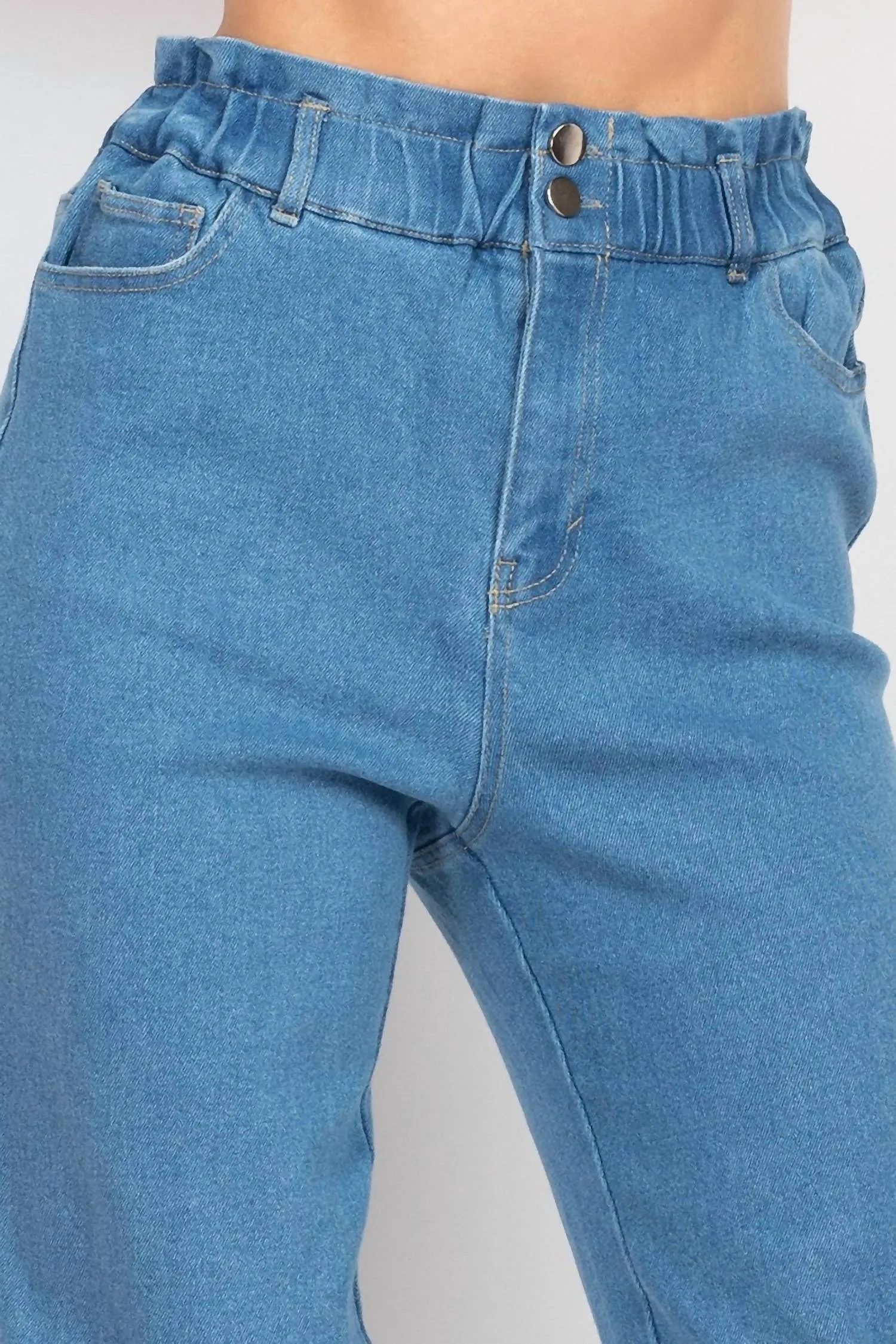 Ready And Willin Baggy Jean And Bralette Set In Blue
