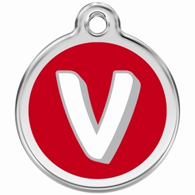 Red Dingo Alphabet Tag Letter V Pet ID poultry vaccine,livestock vaccine,animal vaccination