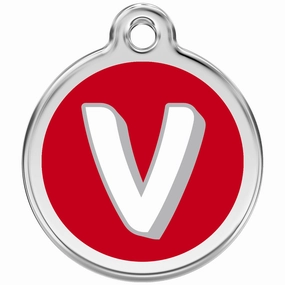 Red Dingo Alphabet Tag Letter V Pet ID dog skin care,coat conditioner,anti itch dog spray