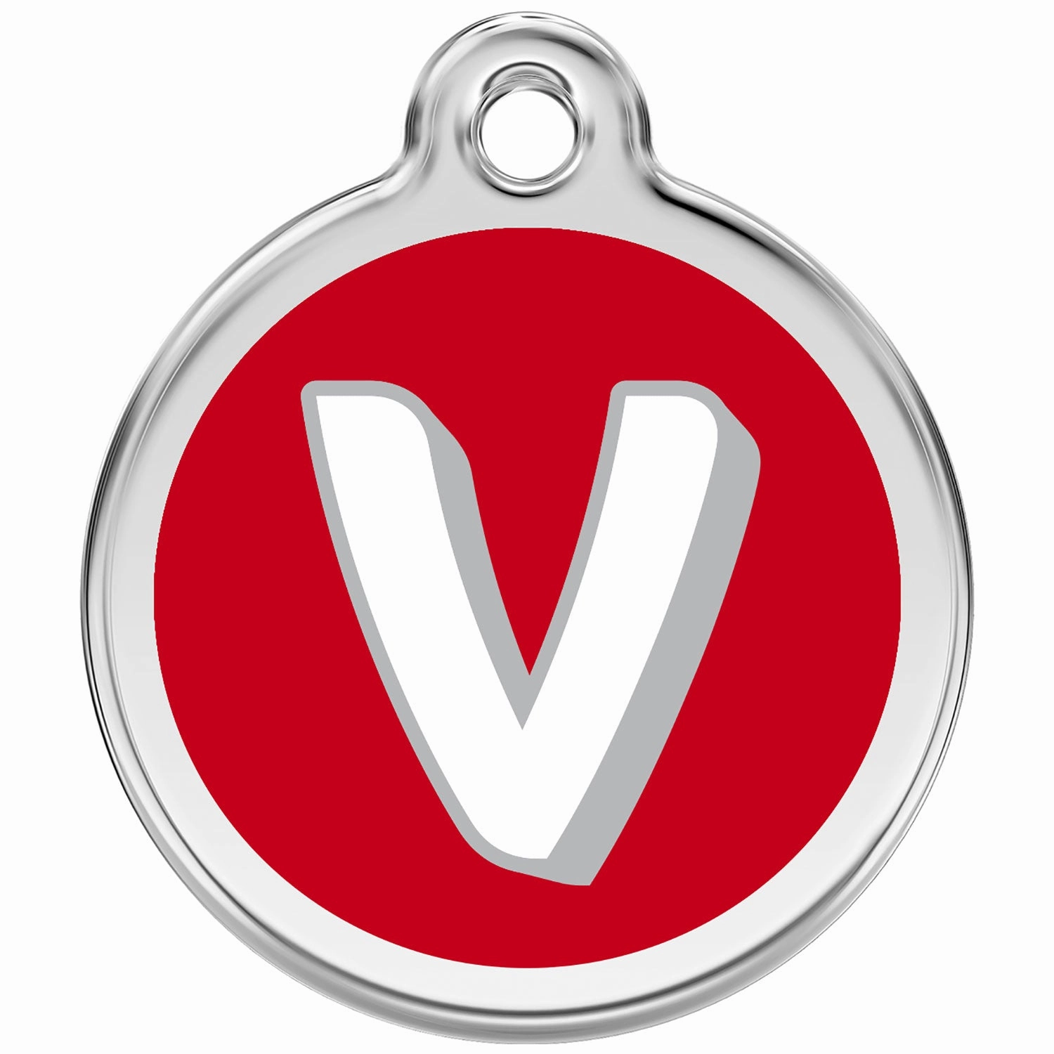 Red Dingo Alphabet Tag Letter V Pet ID dog skin care,coat conditioner,anti itch dog spray