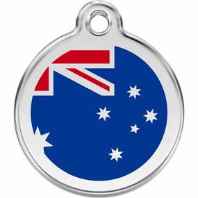 Red Dingo Australian Flag Pet ID Dog Tags designer pet clothes,designer dog collar,luxury pet gear