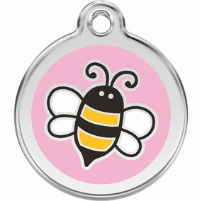 Red Dingo Bumble Bee Pink Pet ID Dog Tags designer pet clothes,designer dog collar,luxury pet gear