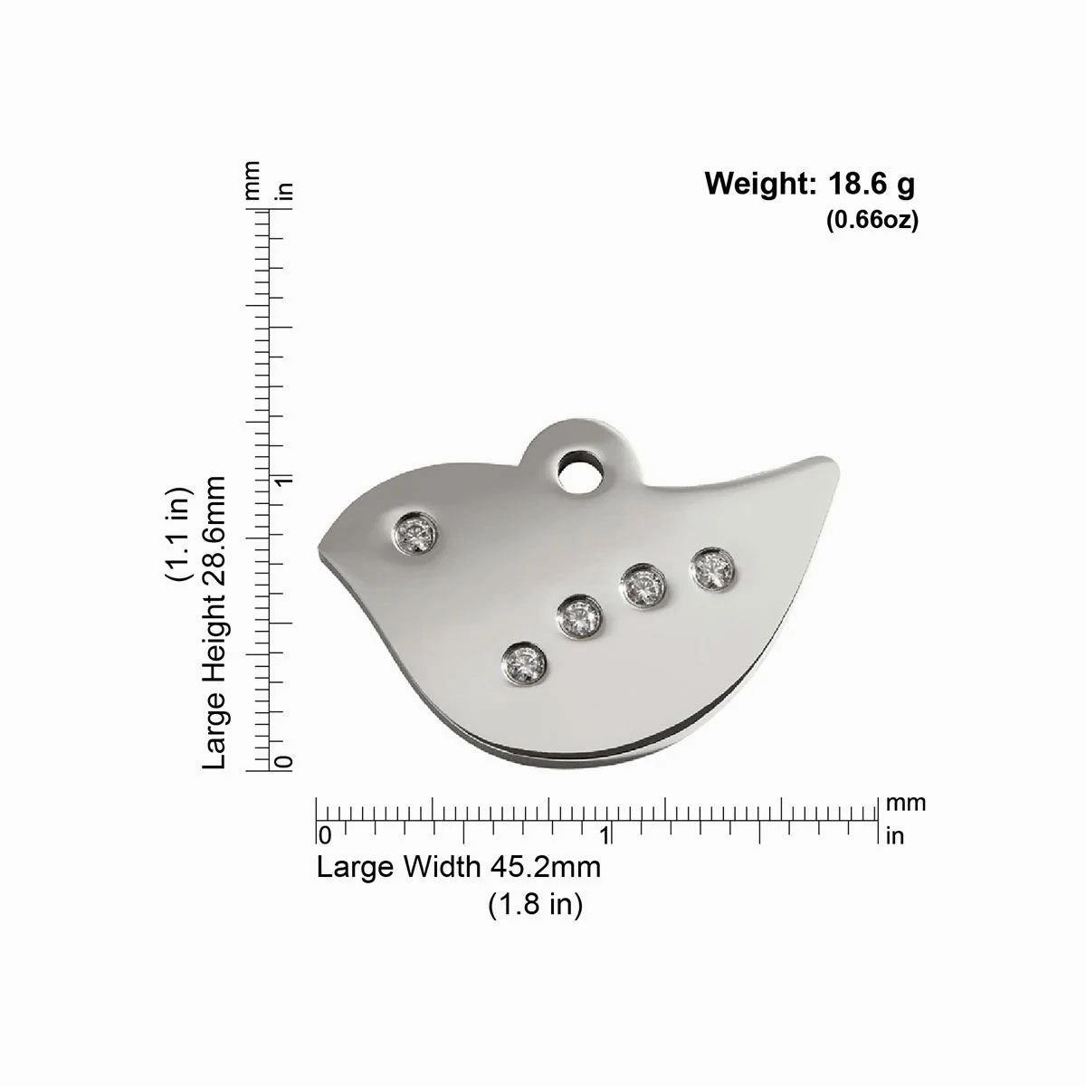 Red Dingo Diamante Bird Pet ID Cat Tags