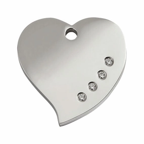 Red Dingo Diamante Heart Pet ID Dog Tags designer pet clothes,designer dog collar,luxury pet gear