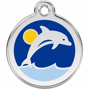 Red Dingo Dolphin Pet ID Dog Tags designer pet clothes,designer dog collar,luxury pet gear